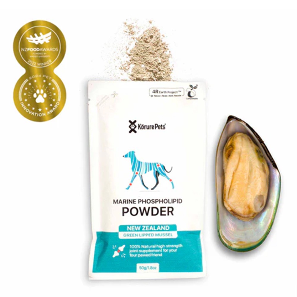 Korure Pets New Zealand Green Lipped Mussel Marine Phospholipid Powder for Dogs Refill Pack
